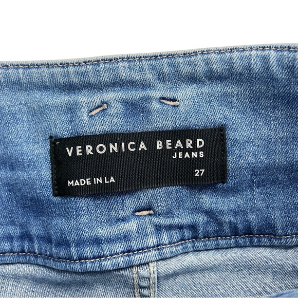 Veronica Beard Giselle Flare Extra! High Rise Jeans Mystic Blue‎ Belted Size 27 - Picture 7 of 9